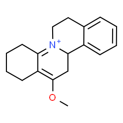 ChemSpider 2D Image | 13-Methoxy-1,2,3,4,6,7,11b,12-octahydroisoquinolino[2,1-a]quinolinium | C18H22NO
