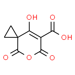 ChemSpider 2D Image | 8-Hydroxy-4,6-dioxo-5-oxaspiro[2.5]oct-7-ene-7-carboxylic acid | C8H6O6