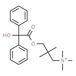 ChemSpider 2D Image | 3-[2-Hydroxy(diphenyl)acetoxy]-N,N,N,2,2-pentamethyl-1-propanaminium | C22H30NO3