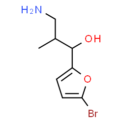 ChemSpider 2D Image | 3-Amino-1-(5-bromo-2-furyl)-2-methyl-1-propanol | C8H12BrNO2