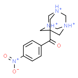 ChemSpider 2D Image | 7-(4-Nitrobenzoyl)-1,3,5-triazoniatricyclo[3.3.1.1~3,7~]decane | C14H19N4O3