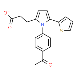 ChemSpider 2D Image | 3-[1-(4-Acetylphenyl)-5-(2-thienyl)-1H-pyrrol-2-yl]propanoate | C19H16NO3S