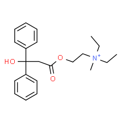 ChemSpider 2D Image | N,N-Diethyl-2-[(3-hydroxy-3,3-diphenylpropanoyl)oxy]-N-methylethanaminium | C22H30NO3