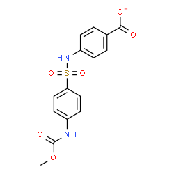 ChemSpider 2D Image | 4-[({4-[(Methoxycarbonyl)amino]phenyl}sulfonyl)amino]benzoate | C15H13N2O6S
