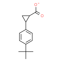 ChemSpider 2D Image | 2-[4-(2-Methyl-2-propanyl)phenyl]cyclopropanecarboxylate | C14H17O2