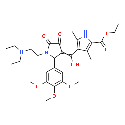 ChemSpider 2D Image | Ethyl 4-[{1-[2-(diethylamino)ethyl]-4,5-dioxo-2-(3,4,5-trimethoxyphenyl)-3-pyrrolidinylidene}(hydroxy)methyl]-3,5-dimethyl-1H-pyrrole-2-carboxylate | C29H39N3O8