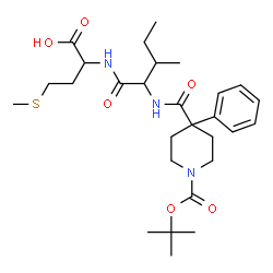 ChemSpider 2D Image | N-[(1-{[(2-Methyl-2-propanyl)oxy]carbonyl}-4-phenyl-4-piperidinyl)carbonyl]isoleucylmethionine | C28H43N3O6S