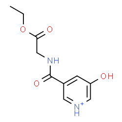 ChemSpider 2D Image | Ethyl N-[(5-hydroxy-3-pyridiniumyl)carbonyl]glycinate | C10H13N2O4