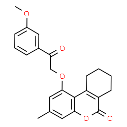 ChemSpider 2D Image | 1-[2-(3-Methoxyphenyl)-2-oxoethoxy]-3-methyl-7,8,9,10-tetrahydro-6H-benzo[c]chromen-6-one | C23H22O5