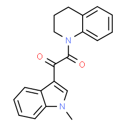 ChemSpider 2D Image | 1-(3,4-Dihydro-1(2H)-quinolinyl)-2-(1-methyl-1H-indol-3-yl)-1,2-ethanedione | C20H18N2O2