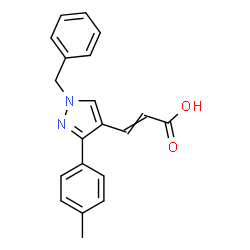 ChemSpider 2D Image | 3-[1-Benzyl-3-(4-methylphenyl)-1H-pyrazol-4-yl]acrylic acid | C20H18N2O2