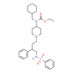 ChemSpider 2D Image | Ethyl (cyclohexylmethyl)(1-{4-[methyl(phenylsulfonyl)amino]-3-phenylbutyl}-4-piperidinyl)carbamate | C32H47N3O4S
