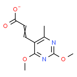 ChemSpider 2D Image | 3-(2,4-Dimethoxy-6-methyl-5-pyrimidinyl)acrylate | C10H11N2O4