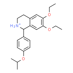 ChemSpider 2D Image | 6,7-Diethoxy-1-(4-isopropoxyphenyl)-1,2,3,4-tetrahydroisoquinolinium | C22H30NO3