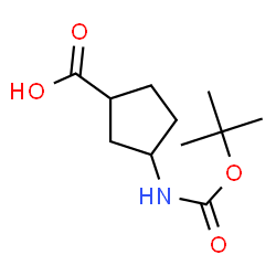 ChemSpider 2D Image | 3-((tert-butoxycarbonyl)amino)cyclopentane-1-carboxylic acid | C11H19NO4
