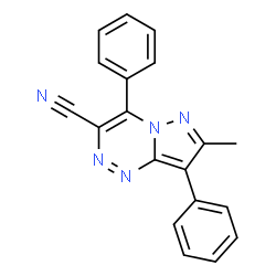 ChemSpider 2D Image | 7-Methyl-4,8-diphenylpyrazolo[5,1-c][1,2,4]triazine-3-carbonitrile | C19H13N5