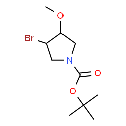 ChemSpider 2D Image | 2-Methyl-2-propanyl 3-bromo-4-methoxy-1-pyrrolidinecarboxylate | C10H18BrNO3