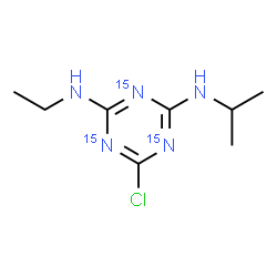 ChemSpider 2D Image | 6-Chloro-N-ethyl-N'-isopropyl(~15~N_3_)-1,3,5-triazine-2,4-diamine | C8H14ClN215N3