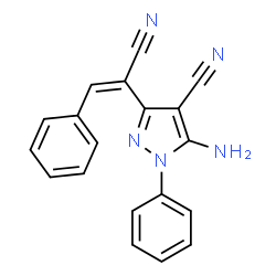 ChemSpider 2D Image | .alpha.-(5-Amino-4-cyano-1-phenyl-3-pyrazolyl)cinnamonitrile | C19H13N5