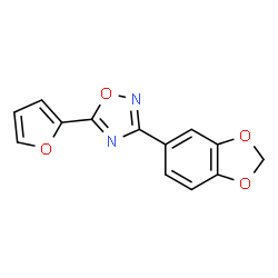 ChemSpider 2D Image | 3-(1,3-Benzodioxol-5-yl)-5-(2-furyl)-1,2,4-oxadiazole | C13H8N2O4