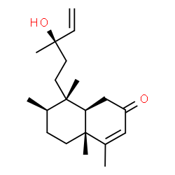 ChemSpider 2D Image | (4aR,7R,8S,8aR)-8-[(3R)-3-Hydroxy-3-methyl-4-penten-1-yl]-4,4a,7,8-tetramethyl-4a,5,6,7,8,8a-hexahydro-2(1H)-naphthalenone | C20H32O2
