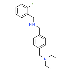 ChemSpider 2D Image | N-Ethyl-N-(4-{[(2-fluorobenzyl)amino]methyl}benzyl)ethanamine | C19H25FN2