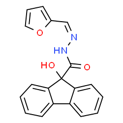 ChemSpider 2D Image | N'-[(Z)-2-Furylmethylene]-9-hydroxy-9H-fluorene-9-carbohydrazide | C19H14N2O3