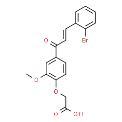 ChemSpider 2D Image | {4-[(2E)-3-(2-Bromophenyl)-2-propenoyl]-2-methoxyphenoxy}acetic acid | C18H15BrO5