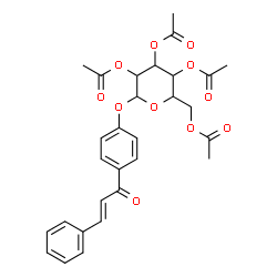 ChemSpider 2D Image | 4-[(2E)-3-Phenyl-2-propenoyl]phenyl 2,3,4,6-tetra-O-acetylhexopyranoside | C29H30O11