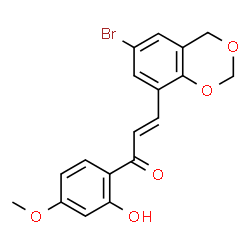 ChemSpider 2D Image | (2E)-3-(6-Bromo-4H-1,3-benzodioxin-8-yl)-1-(2-hydroxy-4-methoxyphenyl)-2-propen-1-one | C18H15BrO5