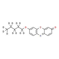 ChemSpider 2D Image | 7-[(~2~H_11_)Pentyloxy]-3H-phenoxazin-3-one | C17H6D11NO3