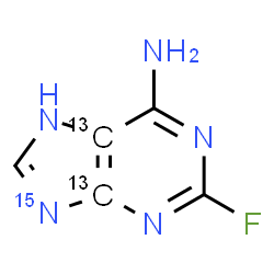 ChemSpider 2D Image | 2-Fluoro(4,5-~13~C_2_,9-~15~N)-7H-purin-6-amine | C313C2H4FN415N