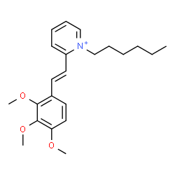 ChemSpider 2D Image | 1-Hexyl-2-[(E)-2-(2,3,4-trimethoxyphenyl)vinyl]pyridinium | C22H30NO3