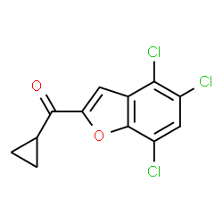 ChemSpider 2D Image | Cyclopropyl(4,5,7-trichloro-1-benzofuran-2-yl)methanone | C12H7Cl3O2