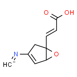ChemSpider 2D Image | (E)-({5-[(E)-2-Carboxyvinyl]-6-oxabicyclo[3.1.0]hex-2-en-3-yl}imino)methanide | C9H8NO3