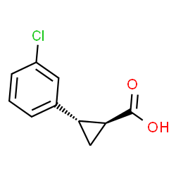 ChemSpider 2D Image | (1S,2S)-2-(3-Chlorophenyl)cyclopropanecarboxylic acid | C10H9ClO2