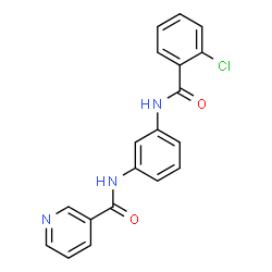 ChemSpider 2D Image | N-{3-[(2-Chlorobenzoyl)amino]phenyl}nicotinamide | C19H14ClN3O2