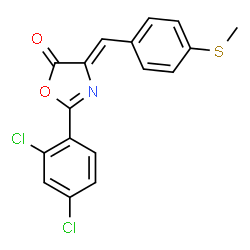 ChemSpider 2D Image | (4Z)-2-(2,4-Dichlorophenyl)-4-[4-(methylsulfanyl)benzylidene]-1,3-oxazol-5(4H)-one | C17H11Cl2NO2S