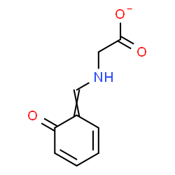 ChemSpider 2D Image | {[(6-Oxo-2,4-cyclohexadien-1-ylidene)methyl]amino}acetate | C9H8NO3