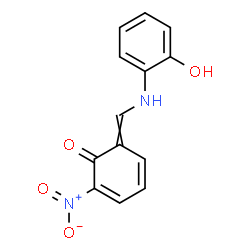 ChemSpider 2D Image | 6-{[(2-Hydroxyphenyl)amino]methylene}-2-nitro-2,4-cyclohexadien-1-one | C13H10N2O4