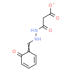 ChemSpider 2D Image | 3-Oxo-3-{2-[(6-oxo-2,4-cyclohexadien-1-ylidene)methyl]hydrazino}propanoate | C10H9N2O4