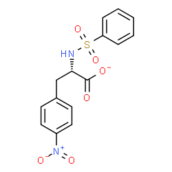 ChemSpider 2D Image | (2S)-3-(4-Nitrophenyl)-2-[(phenylsulfonyl)amino]propanoate | C15H13N2O6S