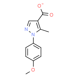 ChemSpider 2D Image | 1-(4-Methoxyphenyl)-5-methyl-1H-pyrazole-4-carboxylate | C12H11N2O3