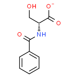 ChemSpider 2D Image | (2R)-2-(Benzoylamino)-3-hydroxypropanoate | C10H10NO4
