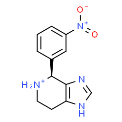 ChemSpider 2D Image | (4S)-4-(3-Nitrophenyl)-4,5,6,7-tetrahydro-1H-imidazo[4,5-c]pyridin-5-ium | C12H13N4O2