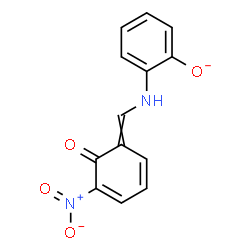 ChemSpider 2D Image | 2-{[(5-Nitro-6-oxo-2,4-cyclohexadien-1-ylidene)methyl]amino}phenolate | C13H9N2O4