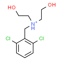 ChemSpider 2D Image | N-(2,6-Dichlorobenzyl)-2-hydroxy-N-(2-hydroxyethyl)ethanaminium | C11H16Cl2NO2