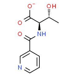 ChemSpider 2D Image | (2R,3R)-3-Hydroxy-2-[(3-pyridinylcarbonyl)amino]butanoate | C10H11N2O4