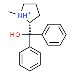 ChemSpider 2D Image | (2R)-2-[Hydroxy(diphenyl)methyl]-1-methylpyrrolidinium | C18H22NO