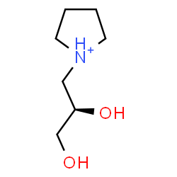 ChemSpider 2D Image | 1-[(2R)-2,3-Dihydroxypropyl]pyrrolidinium | C7H16NO2